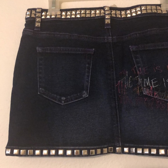 Express Jeans Stretch Denim Skirt Love The time - Picture 6 of 7